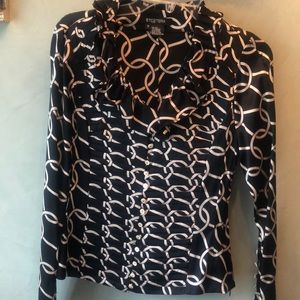 Black/champagne chain design, 95% silk